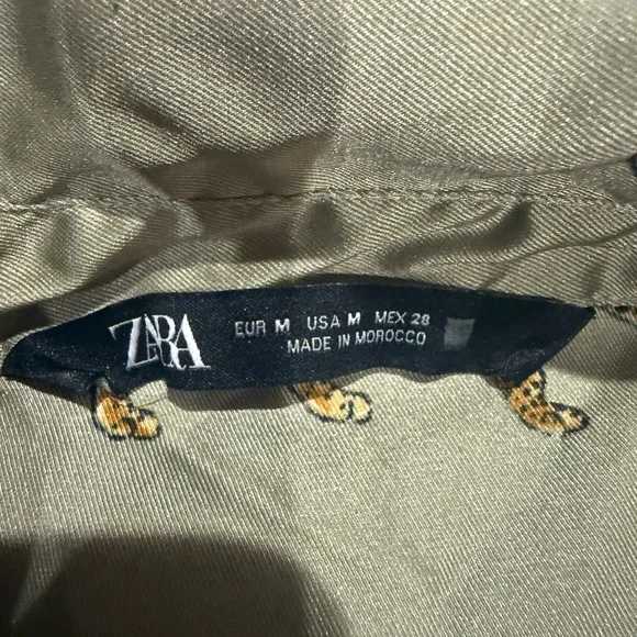 Zara Khaki and Leopard Print Blouse - Picture 7 of 7